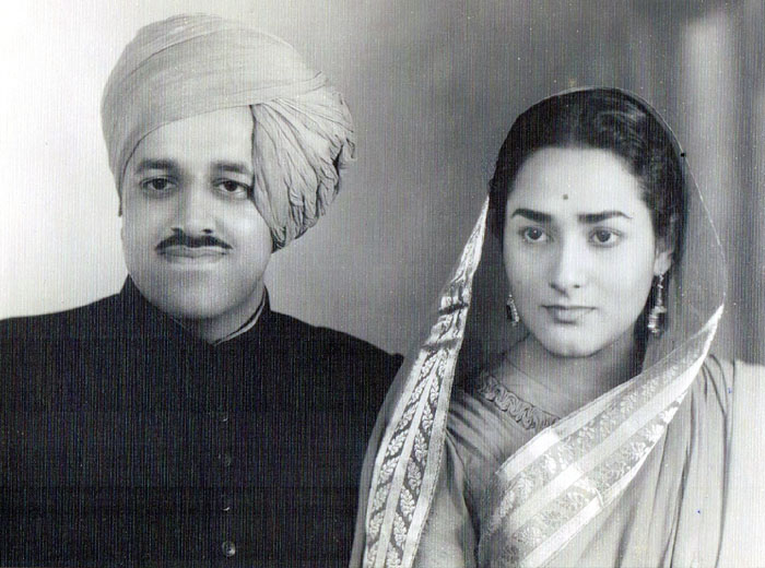 Maharaja Dhruv Dev Chandra with Maharani Shailendra Kumari, Tehri Garhwal Palace